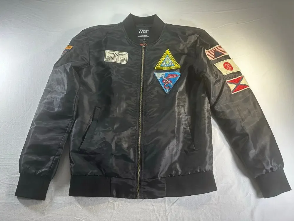 Copied - Black Patch Bomber Jacket - Men
